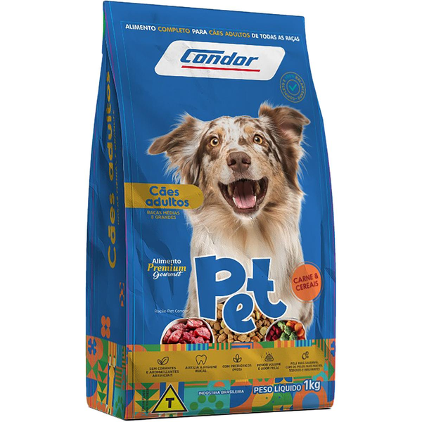 Ração para Cães Condor Pet 1kg -  Adultos - Gourmet