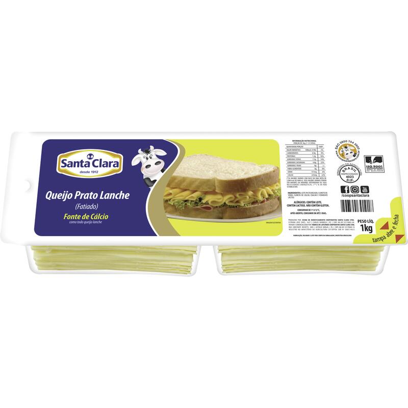Queijo Prato Santa Clara Fatiado 1kg