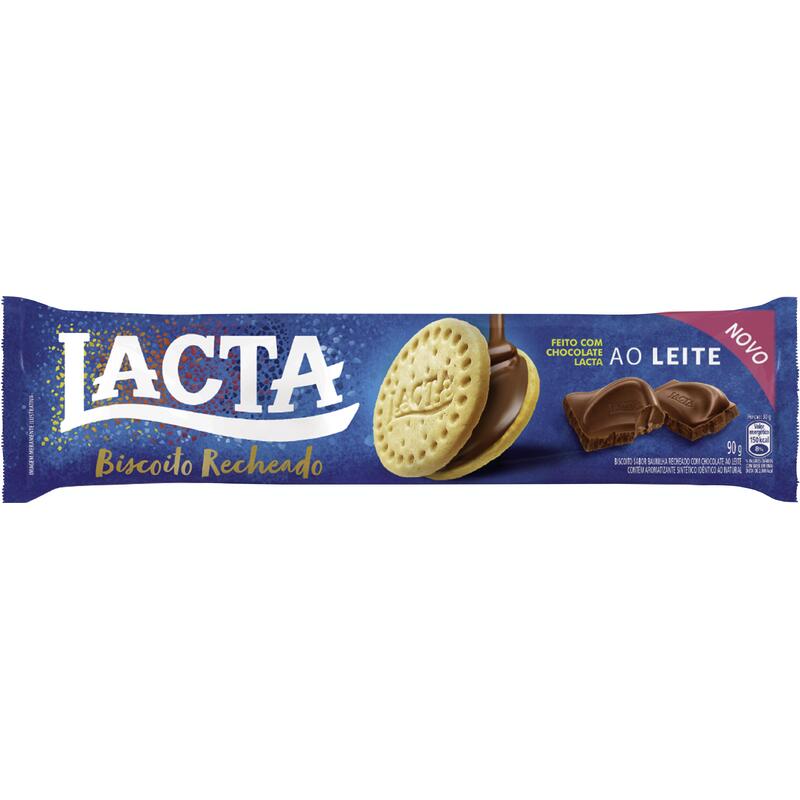 Biscoito Recheado Lacta Ao leite 90g