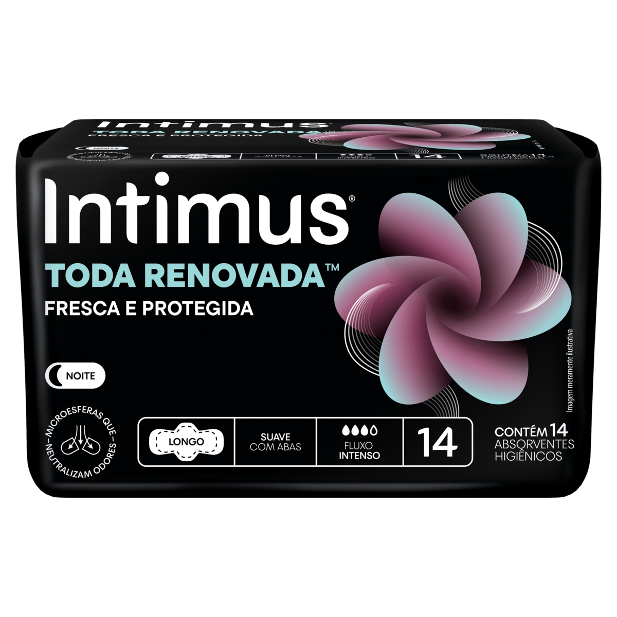 Absorvente Higiênico INTIMUS Toda Renovada Noite com Abas com 14 UN
