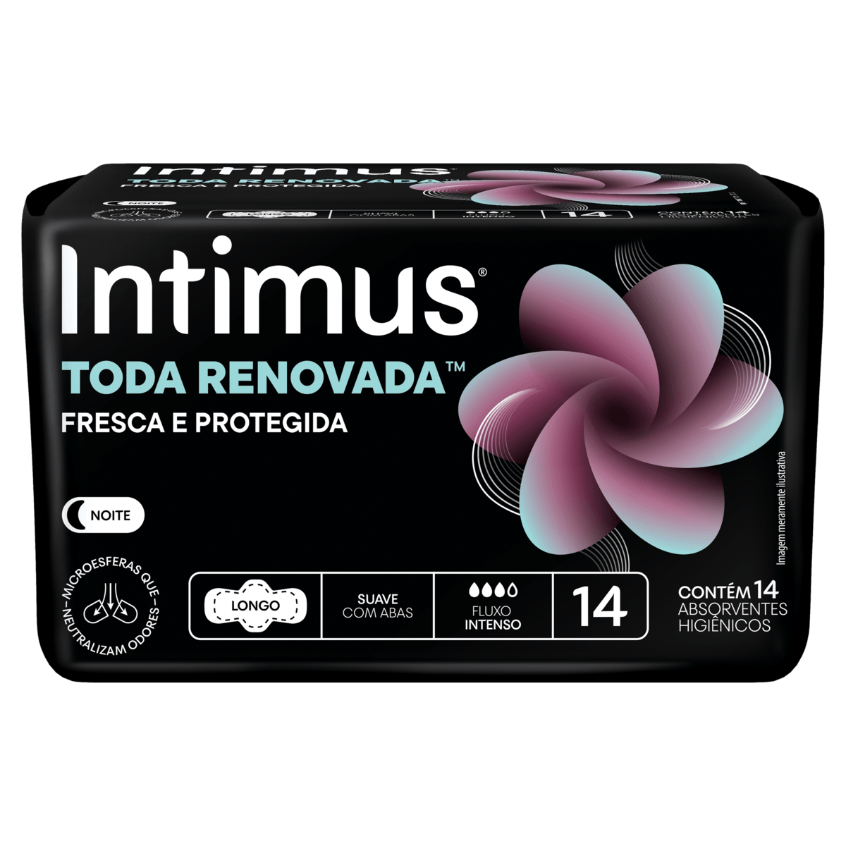 Absorvente Higiênico INTIMUS Toda Renovada Noite com Abas com 14 UN