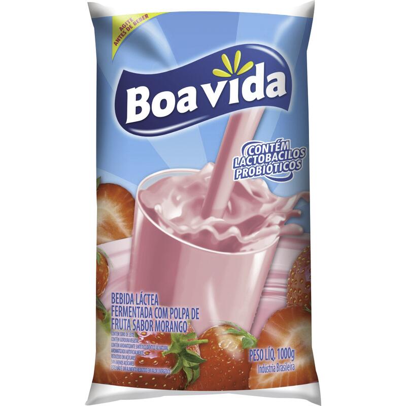 Bebida Láctea Boa Vida Resfriada Morango 1L
