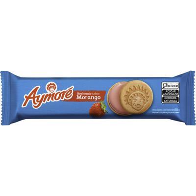 Biscoito Recheado Aymoré Morango 86g