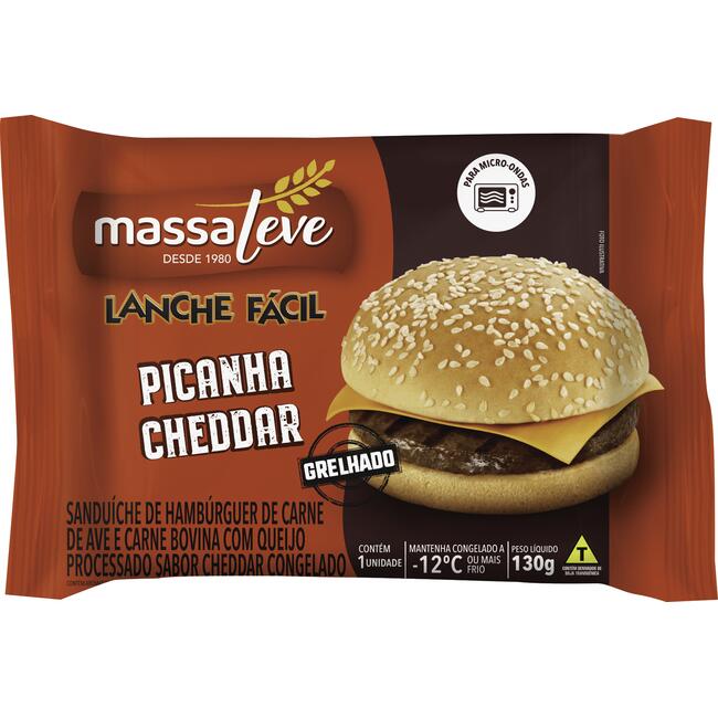 Lanche Massa Leve Picanha com Cheddar 130g