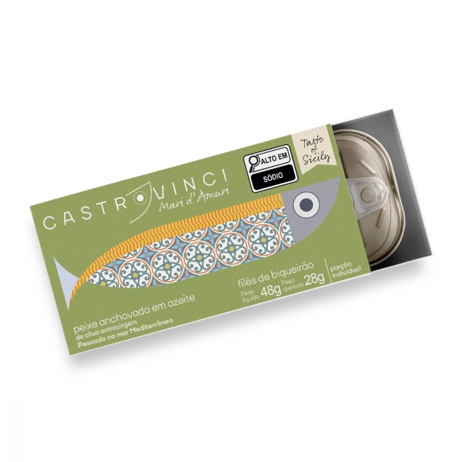 Filé De Anchovas Em Azeite Evo Castrovinci 48g