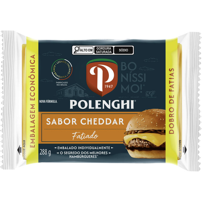 Queijo Processado Polenghi Sandwich-in Cheddar 288g