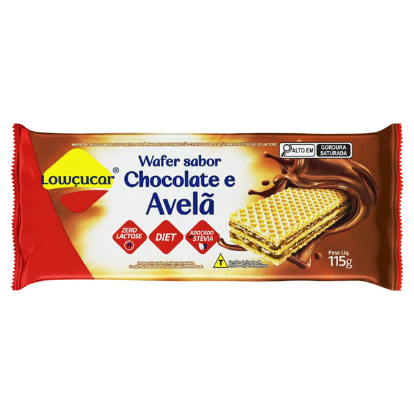 Biscoito Wafer Lowçucar 115g - Diet - Avelã