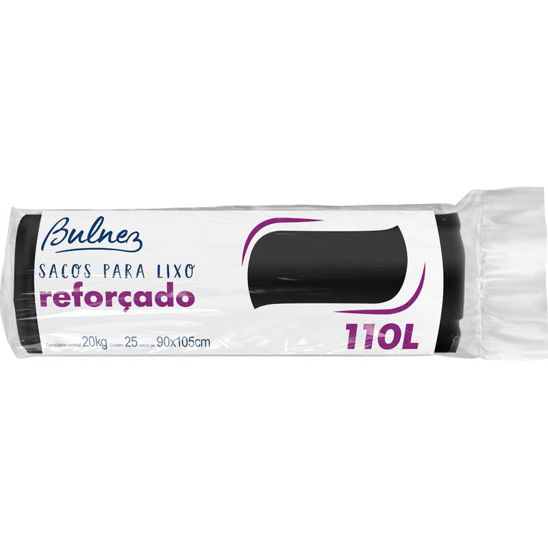 Saco de Lixo Bulnez Reforçado 110L 25 un