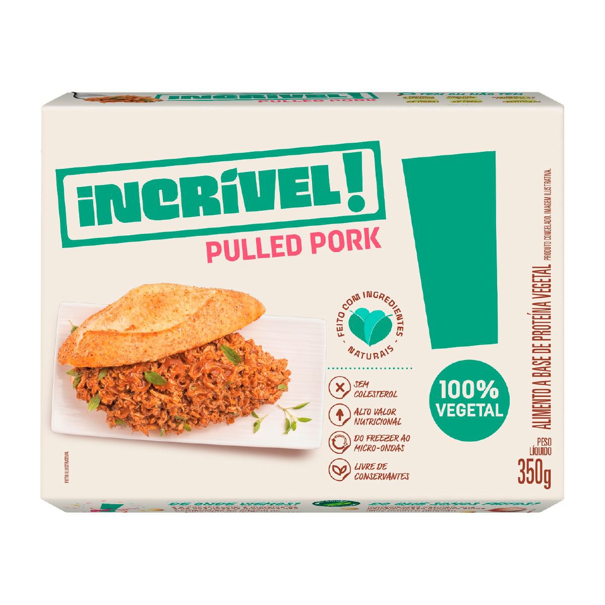 Pernil Desfiado INCRÍVEL! 100% Vegetal Congelado 350g
