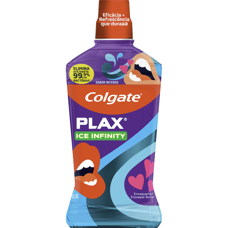 Enxaguante Bucal Colgate Plax Ice Infinity 1000ml Promo Grátis 300ml
