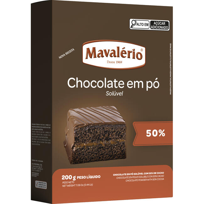 Chocolate em Pó Mavalério 50% Cacau 200g