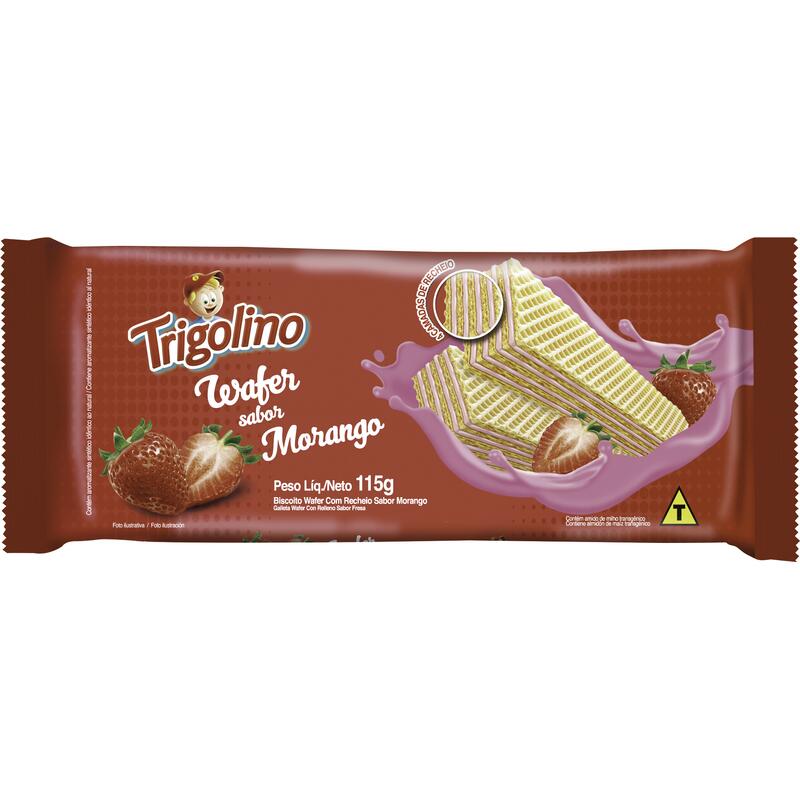 Biscoito Wafer Trigolino Morango 115g