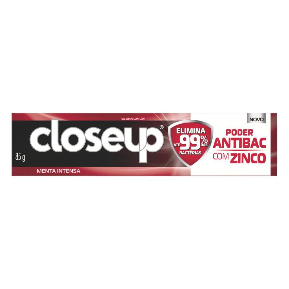 Gel Dental CLOSE UP Poder Antibac com Zinco Menta Intensa 85G