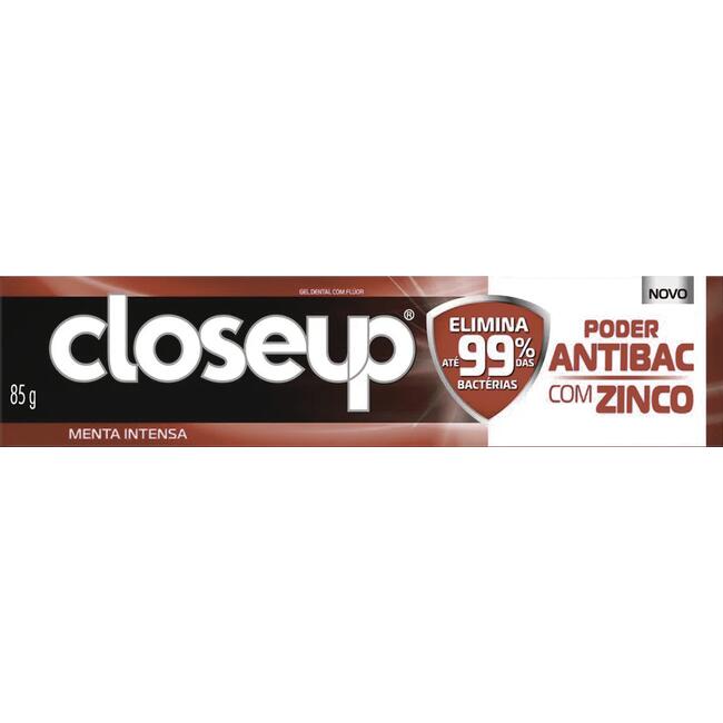 Gel Dental CLOSE UP Poder Antibac com Zinco Menta Intensa 85G