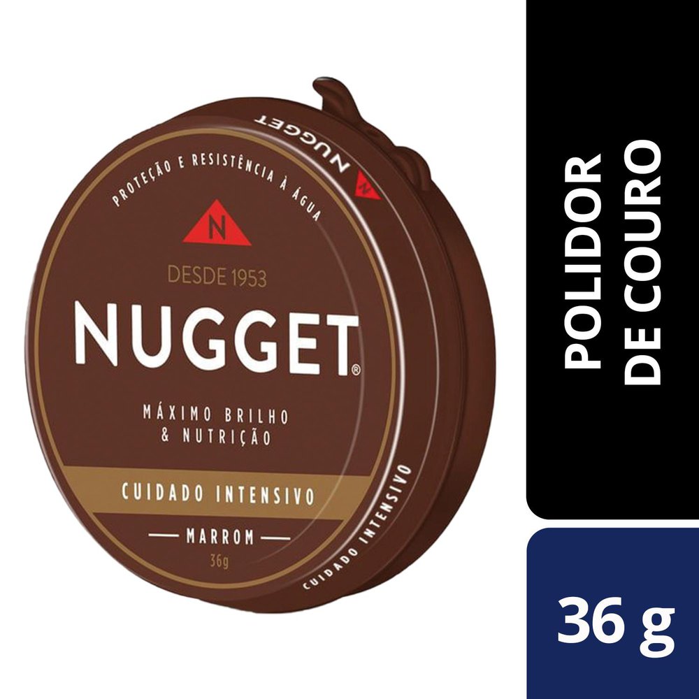 Graxa para Sapato em Pasta Marrom Nugget Lata 36g