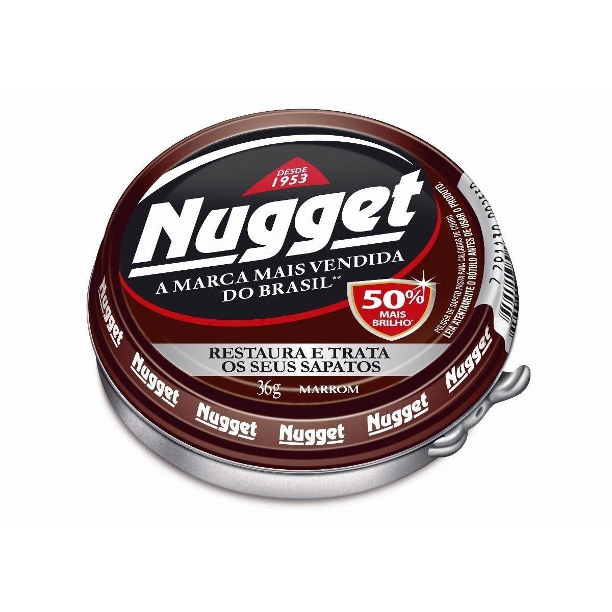 Graxa para Sapato em Pasta Marrom Nugget Lata 36g