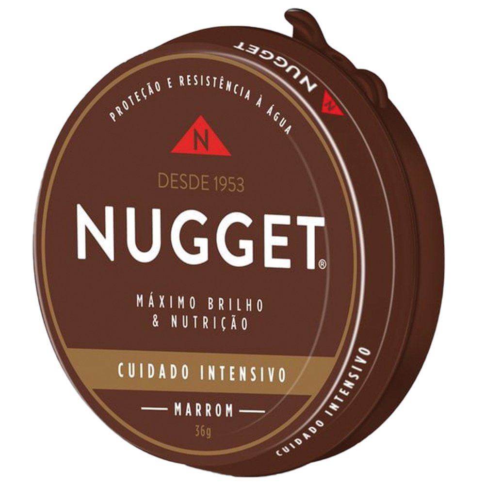 Graxa para Sapato em Pasta Marrom Nugget Lata 36g