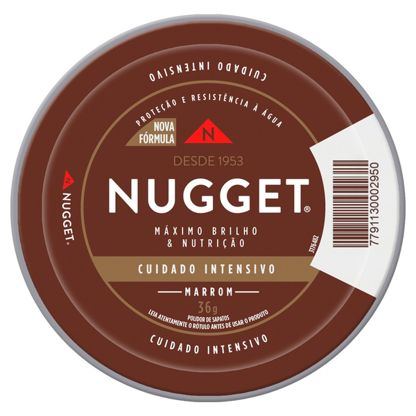 Graxa para Sapato em Pasta Marrom Nugget Lata 36g