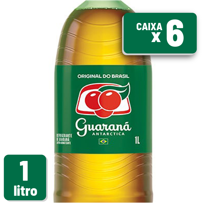 Refrigerante Guaraná Antarctica Pet 1L Caixa c/ 6 un