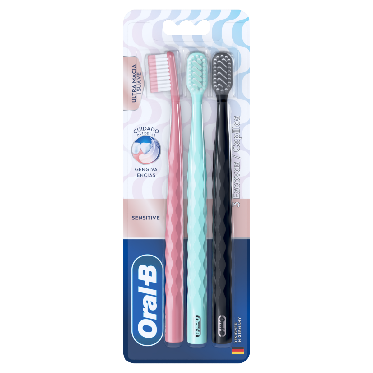 Escova Dental Ultramacia Sensitive Oral-B Iconic 3 Unidades