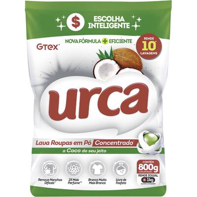 Lava Roupas em Pó Urca Coco 800g