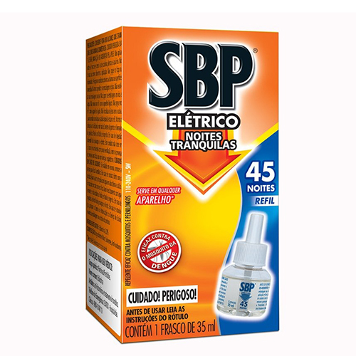 Repelente Elétrico Líquido SBP 45 noites Refil 1 unidade 35ml