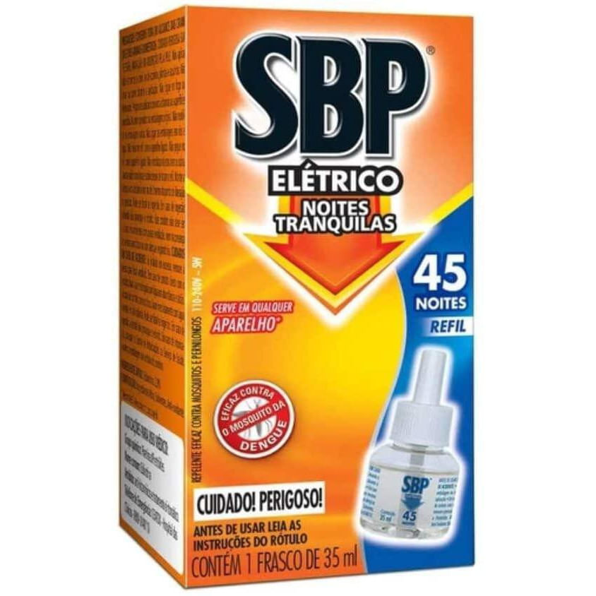 Repelente Elétrico Líquido SBP 45 noites Refil 1 unidade 35ml