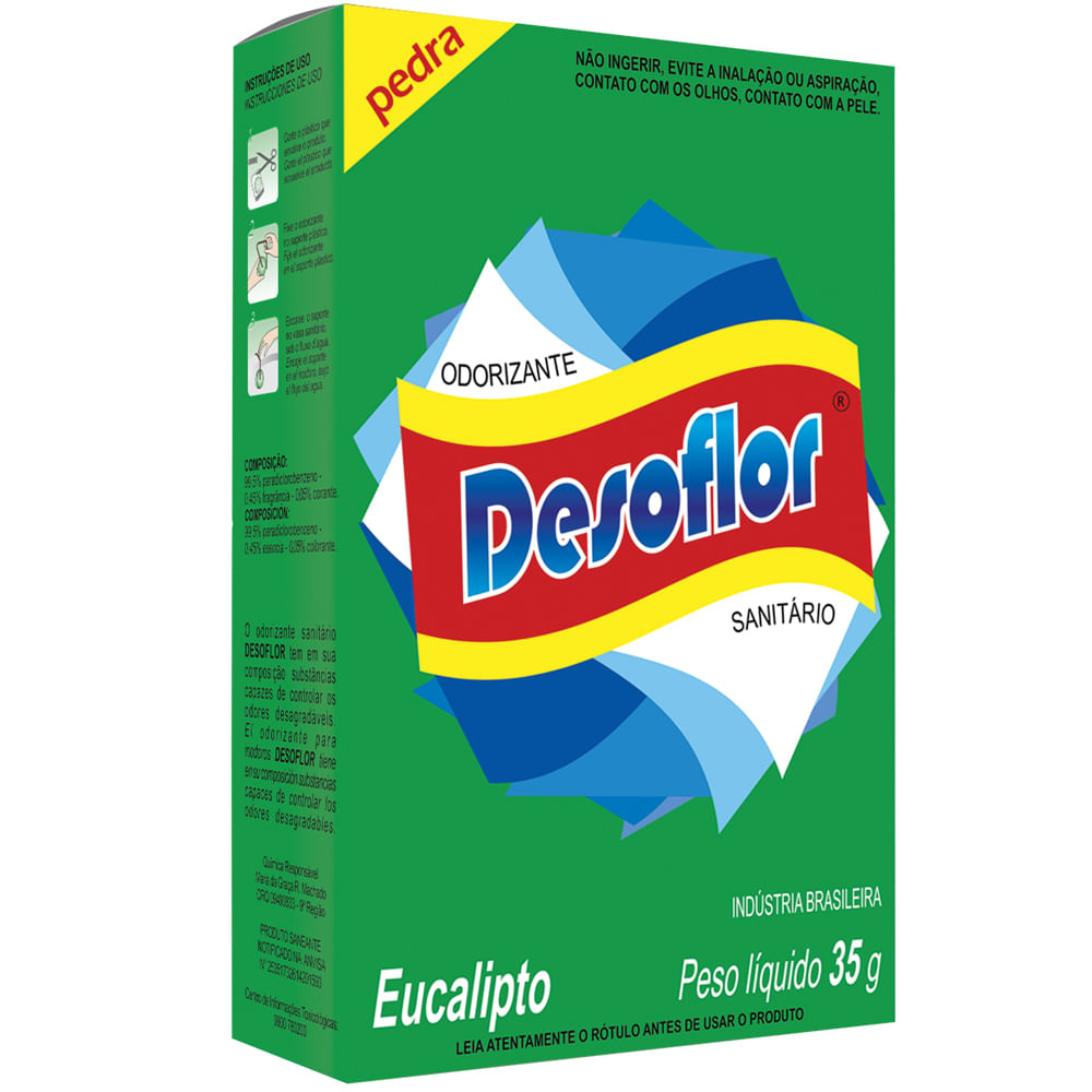 Pedra Odorizante Sanitária Desoflor Eucalipto 35g