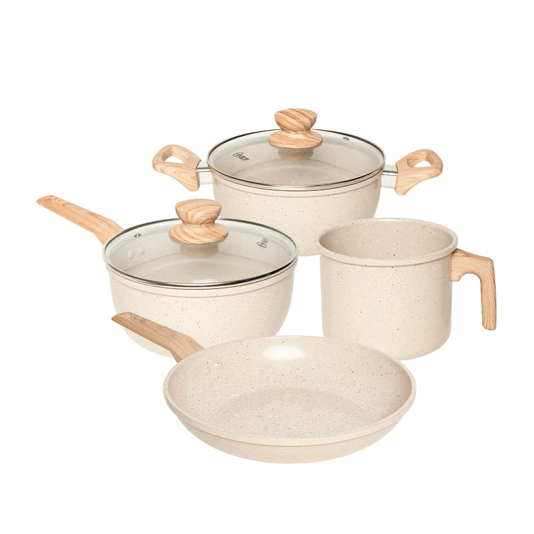 Jogo de Panela OSTER Marble Cream 4 Peças