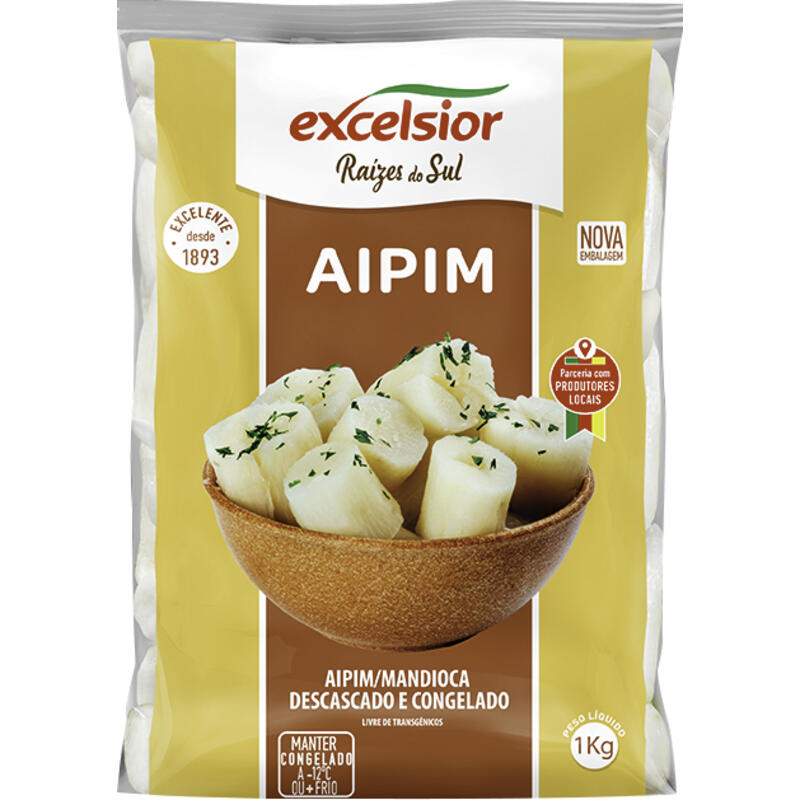 Aipim Excelsior Congelado Descascado 1kg