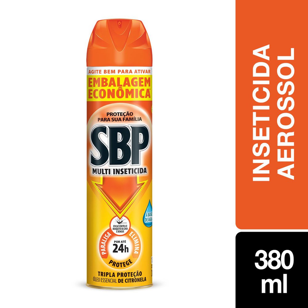 Multi Inseticida Aerossol SBP Óleo de Citronela 380ml Embalagem Econômica