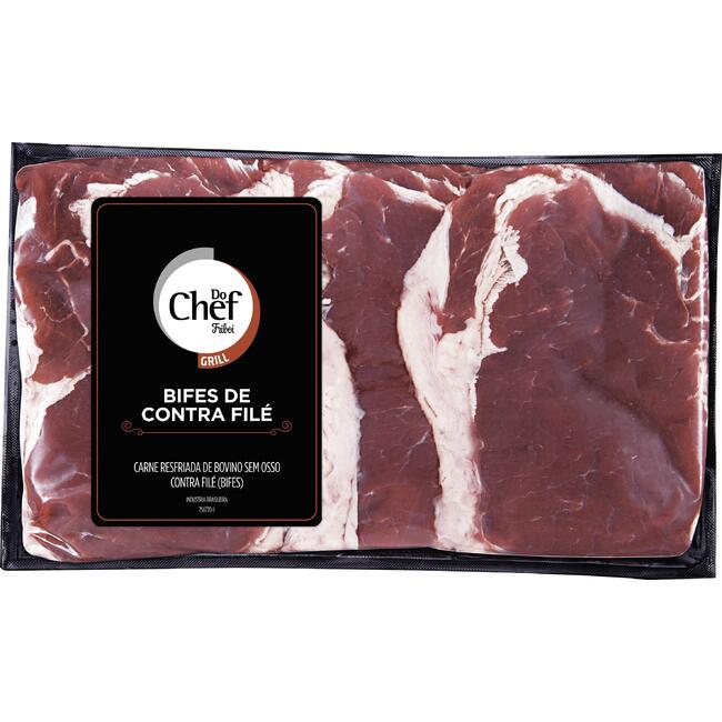 Contra Filé Bov Do Chef Bifes Resf Preço por quilo na bandeja