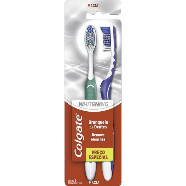 Escova Dental Colgate Whitening Macia 2 un