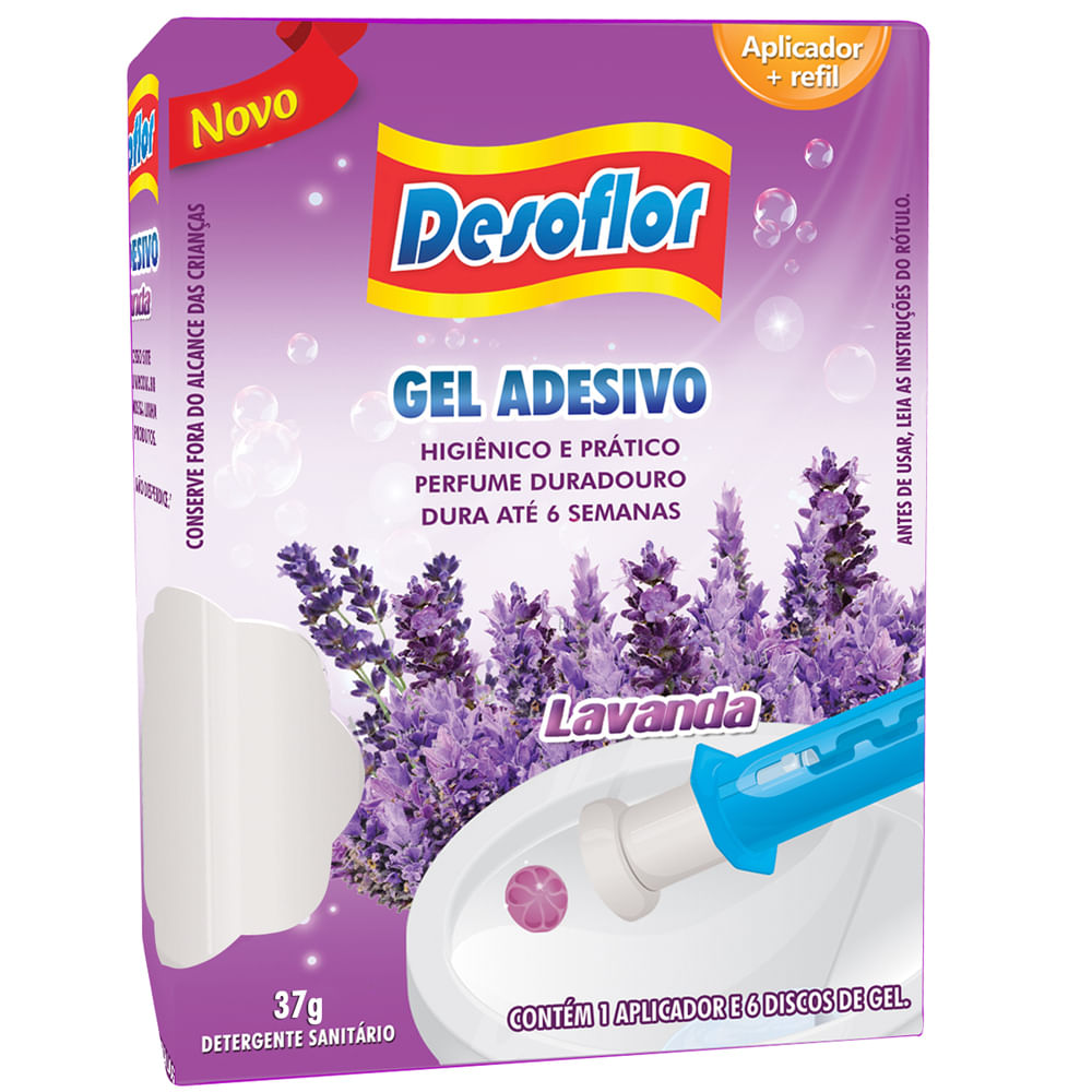 Gel Adesivo Sanitário Desoflor Lavanda Aplicador 37g