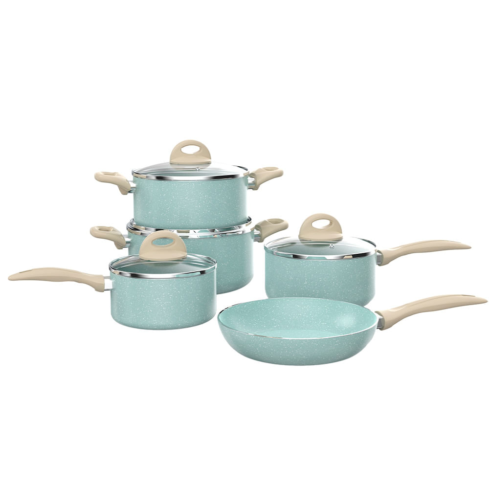 Jogo De Panelas 5 Peças Botanika Verde Brinox