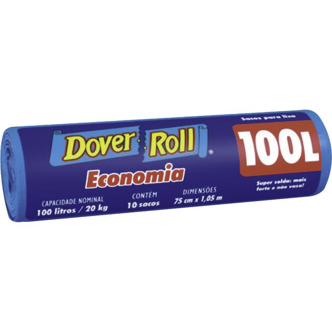 Saco para Lixo Dover Azul - 100L 10 un