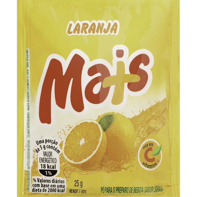 Refresco em Pó Mais Laranja 25g