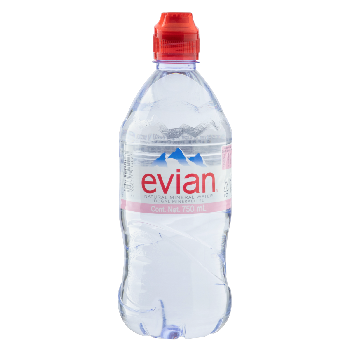 Água Mineral Natural sem Gás Evian Squeeze 750ml