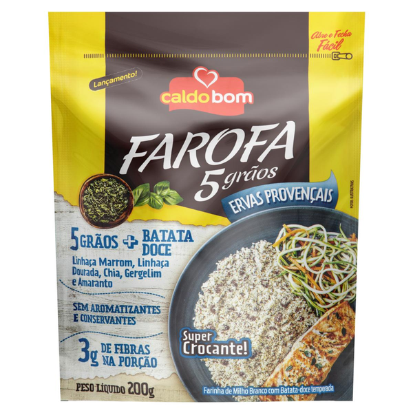 Farofa Caldo Bom 200g - 5 Grãos Ervas Provençais