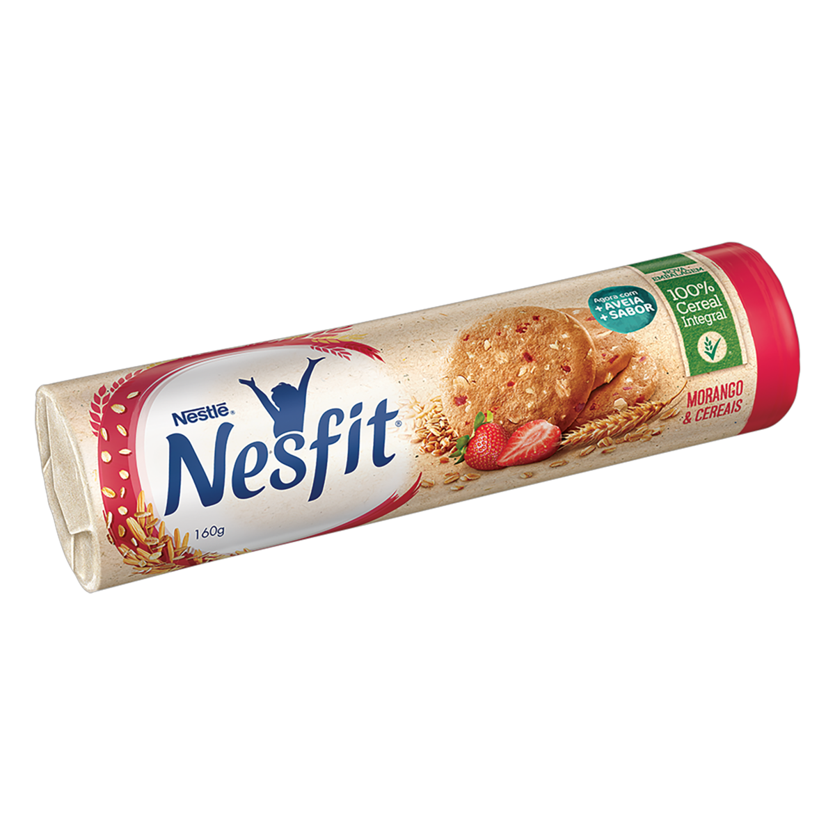 Biscoito NESFIT 100% Cereal Integral Morango & Cereais 160g