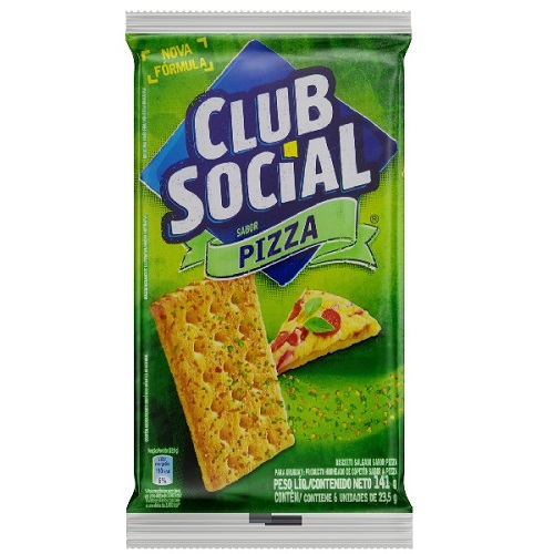 Biscoito Salgado Club Social pizza multipack 141g