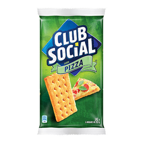 Biscoito Salgado Club Social pizza multipack 141g