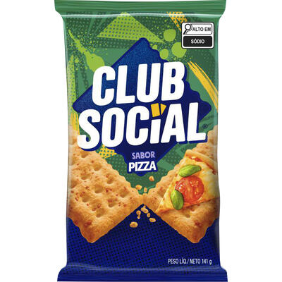 Biscoito Salgado Club Social pizza multipack 141g