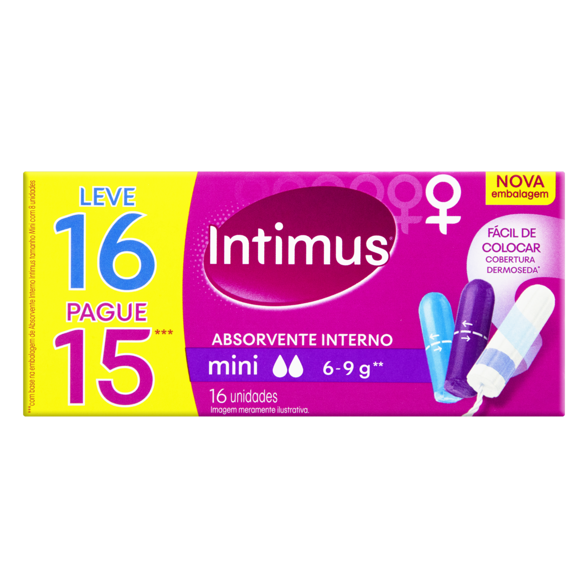 Absorvente Interno Intimus Mini Caixa Leve 16 Pague 15 Unidades