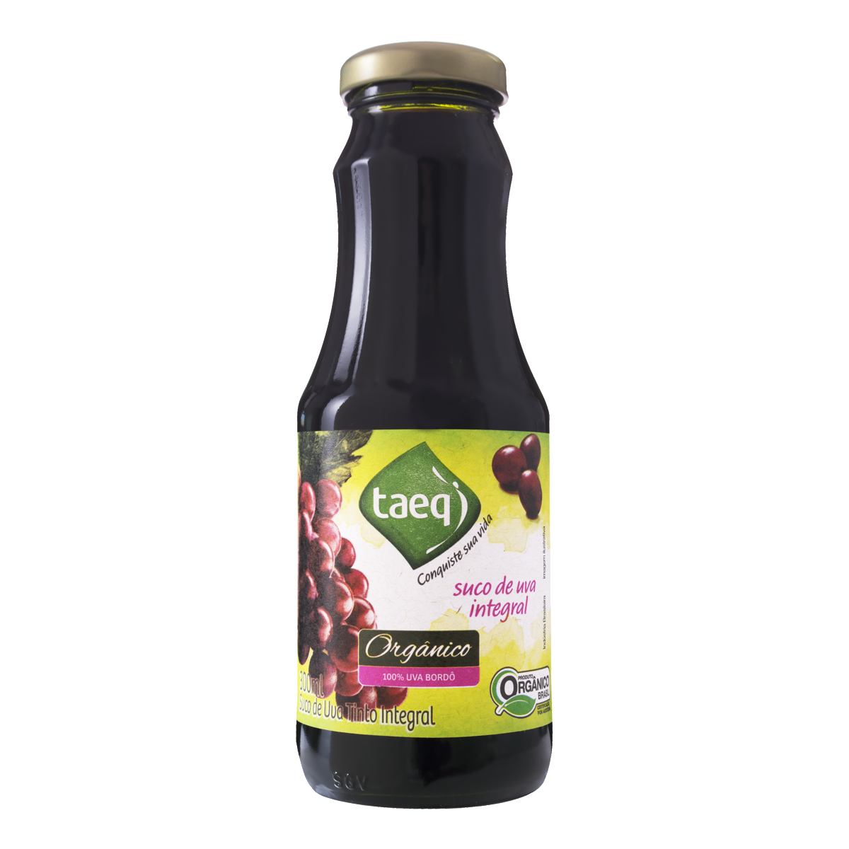 Suco Integral Orgânico Uva Tinto Taeq Garrafa 300ml