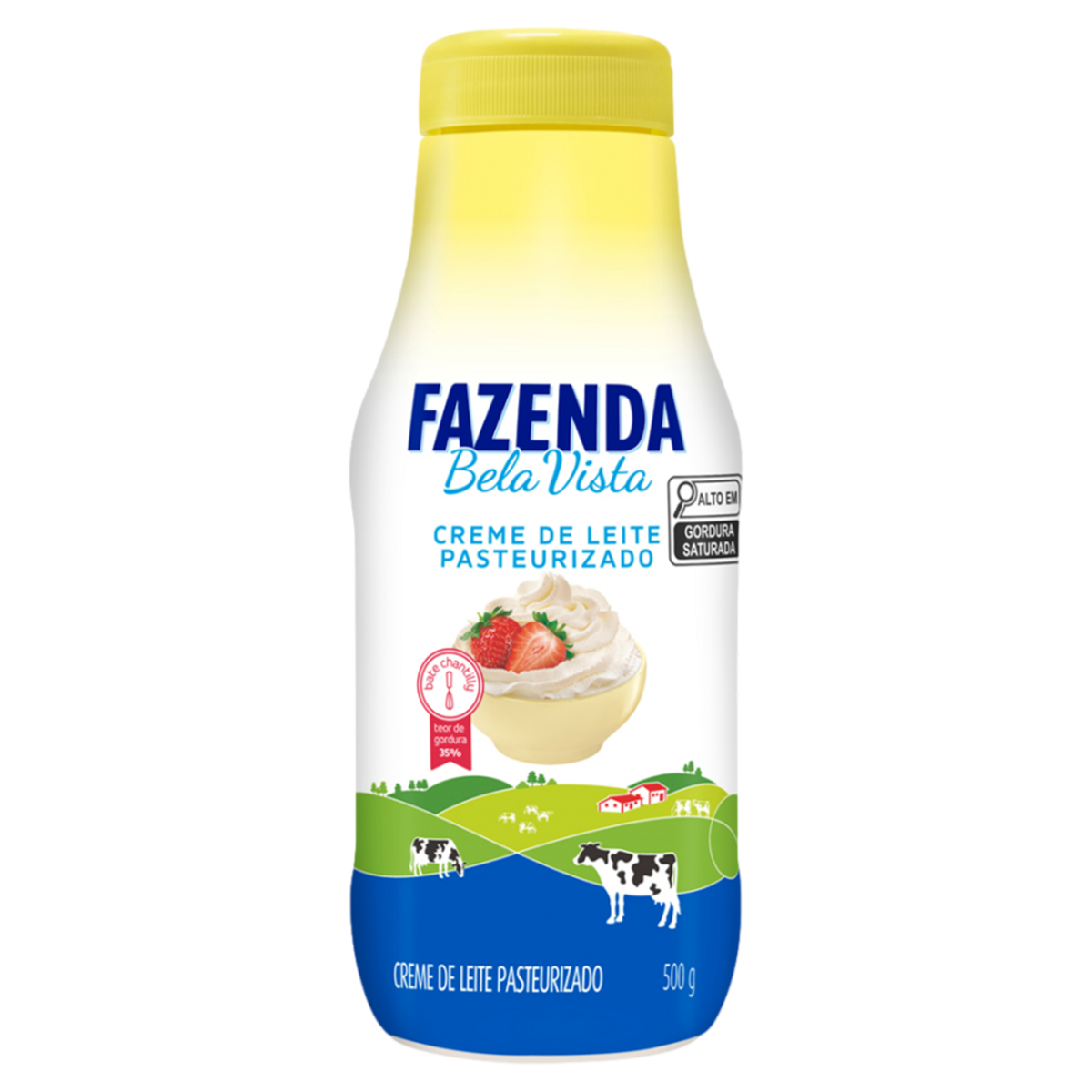 Creme de Leite Pasteurizado Fazenda Bela Vista Garrafa 500g
