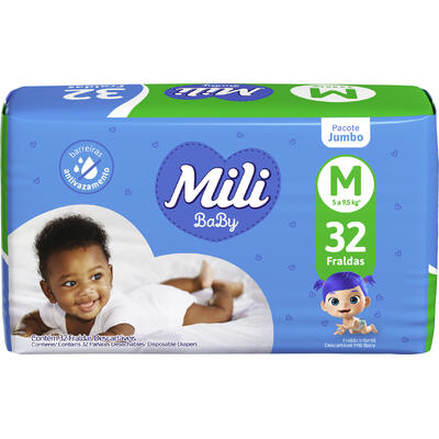 Fralda Descartável Mili Ultra Seca Jumbo - M 32 un