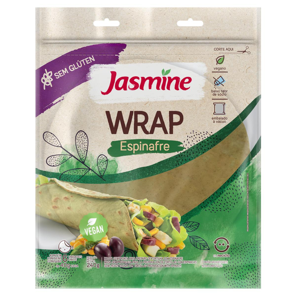 Wrap Jasmine 240g - Sem Glúten - Espinafre