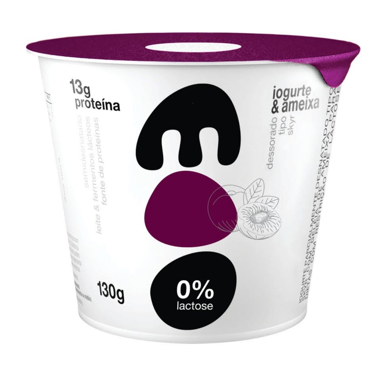 Iogurte Desnatado Skyr Ameixa Zero Lactose Moo Pote 130g