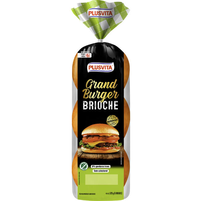 Pão de Hambúrguer Plusvita Brioche 520g